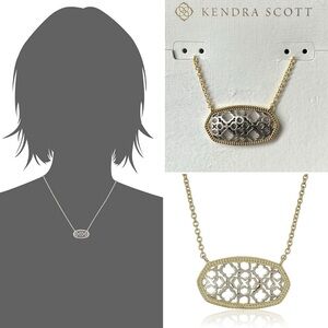 Kendra Scott Dollie Pendant Necklace Two Tone NWT